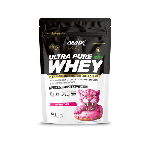 Amix™ Black Ultra Pure Whey Protein 500 GR - Pantera rosa