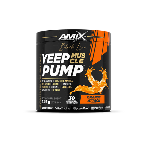 Pre-entreno Yeep Pump Con Cafeína 345gr – Black Line & YEEP PUMP CAFF 345 GR Naranja