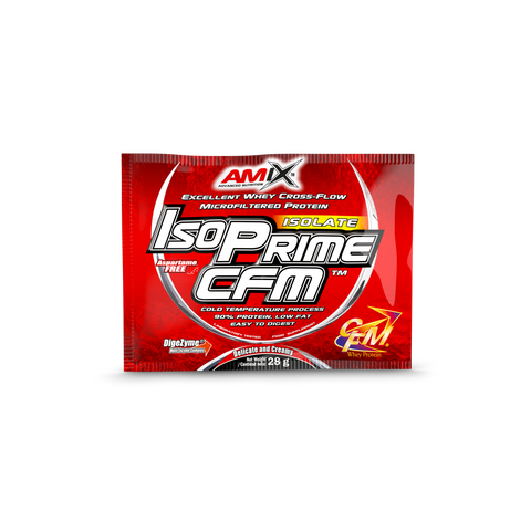 Proteína Isoprime CFM™ Isolate – Amix™ (2) & ISOPRIME CFM ISOLATE 28 G Chocolate