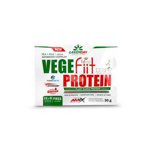 Proteína VEGEfiit Protein - Greenday® (1) & UNIDOSIS VEGEfiit PROTEIN 30 GR Doble-chocolate