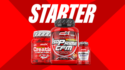 Pack Starter: Proteína Isoprime CFM, Creatina monohidrato masticable y multivitamínico Multi Mega Stack
