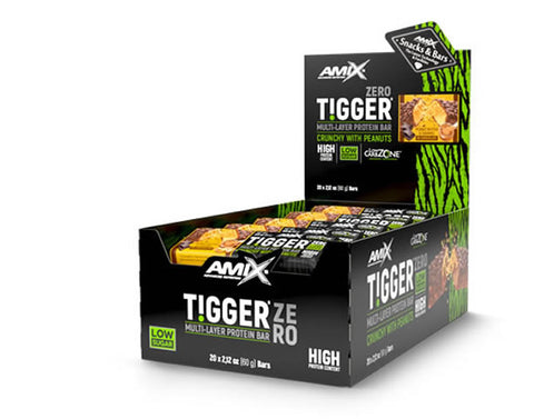 TIGGER ZERO PROTEIN BAR 20*60GR Cacahuete-Caramelo