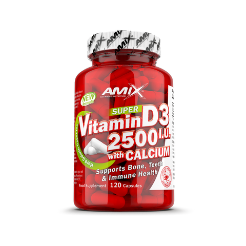 Vitamina D3 2500 I.U con Calcio 120 caps – Amix™