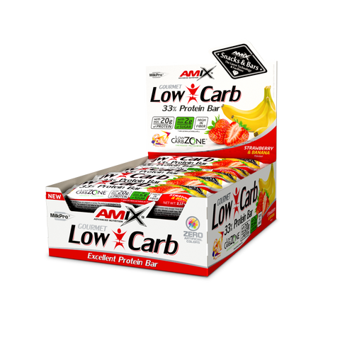 LOW-CARB 33% PROTEIN BAR 15*60 GR Fresa-platano