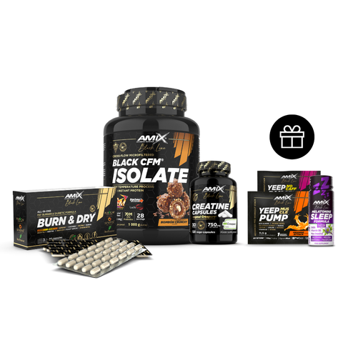 PACK DEFINICIÓN - Proteína Black CFM 1kg + Creatina Creapure + Burn & Dry
