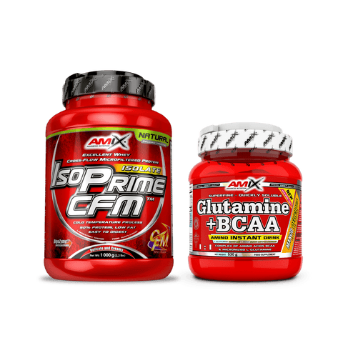 Pack de protéines isoprimes CFM + Glutamina - BCAA