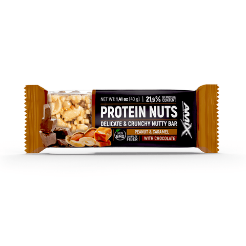 Barrita proteica Protein Nuts Bar – Amix™ & UD. PROTEIN NUTS BAR 40 GR Cacahuete-caramelo