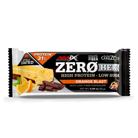 Barrita proteica Zero Hero Protein Bar – Amix™ & UD. ZERO HERO PROTEIN BAR 65 GR Naranja